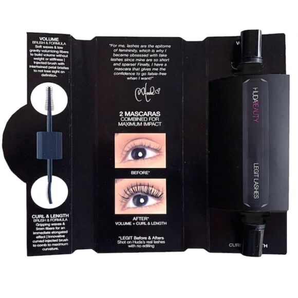 HUDA BEAUTY Legit Lashes Mascara Deluxe Mini 2 mascaras in one. - Picture 1 of 1